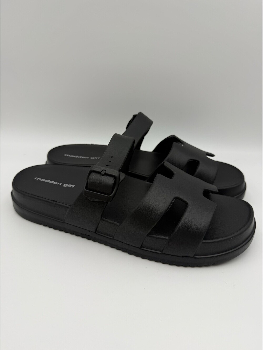 Madden Girl G-Laguna Black Slide Sandals Women’s Sz 11 Comfort EVA NWOB
